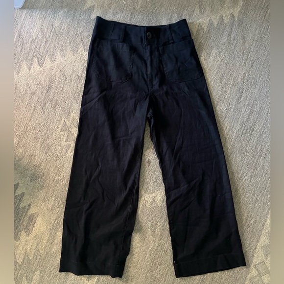 NWOT Anthropologie Colette Cropped Wide-Leg Pants by Maeve: Linen Edition 27 - Picture 6 of 9